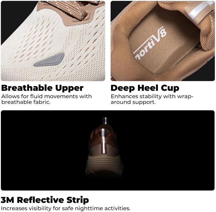 NORTIV 8 Women's Walking Shoes - Comfortable Cushion Sneakers for Gym & Sports | Breathable Non-Slip Design