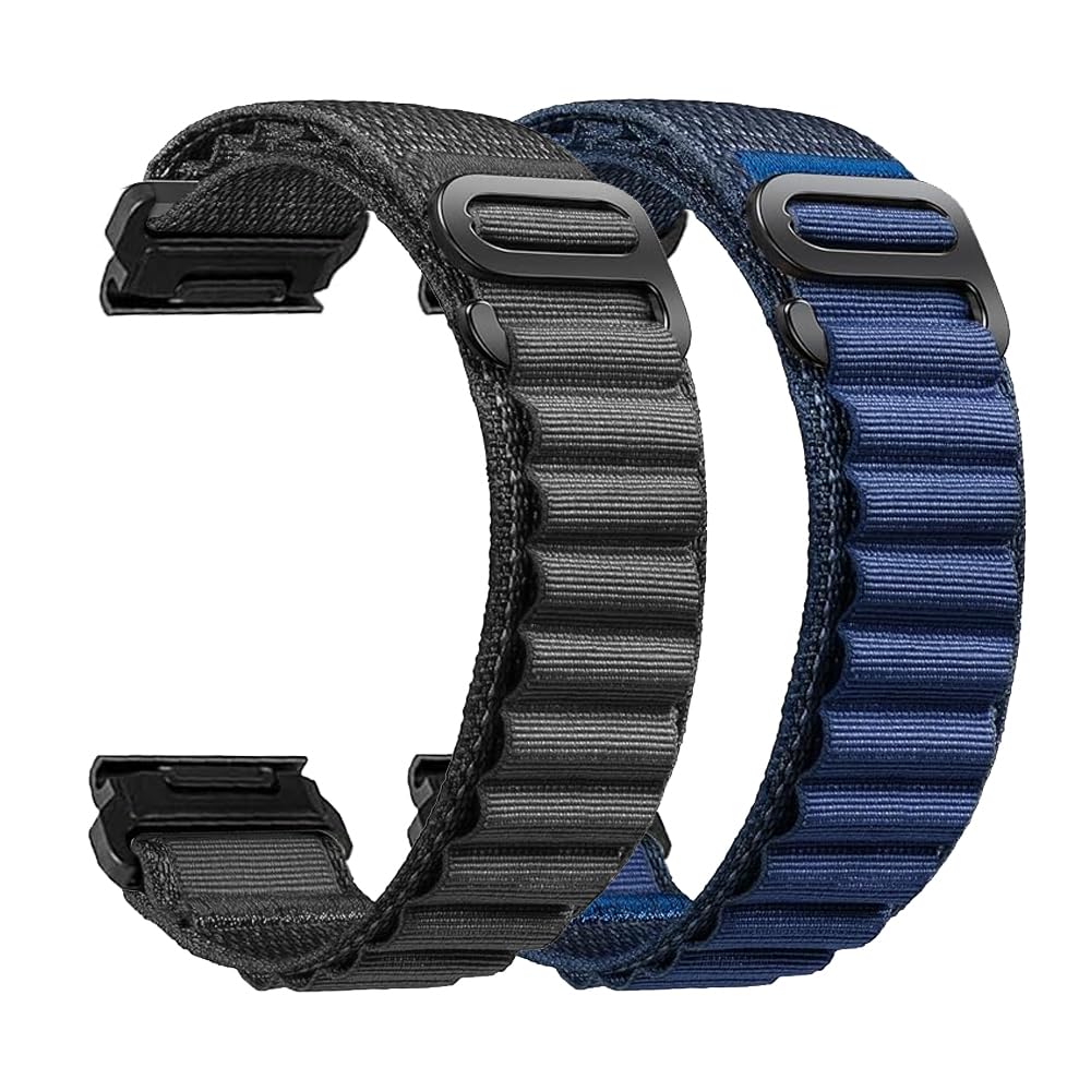 BANSO 22mm Quick Fit Nylon Watch Band for Garmin Fenix 8 47mm,for Fenix 7/7 Pro Fenix 6/6 Pro Fenix 5/5 Plus Watch Strap Garmin forerunner 965 955 945 935 745 Watch Band Approach S62/S60