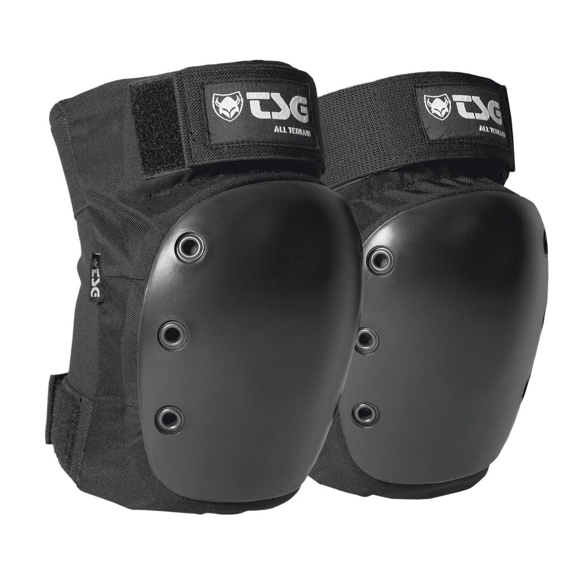 TSG Kneepad All Terrain Protective Pad, Skateboarding, Hardshell, EVA Foam, PE Knee Cap, Pre Shaped, Horseshoe, Tear Resistant Nylon, Top 360 Degree Strap, Pull Over, Swiss Design, Black