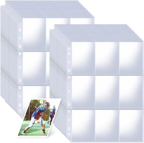 1800 Pockets Card Sleeves by [Brand Name] - Double-Sided Clear Trading Card Pages for 3 Ring Binders