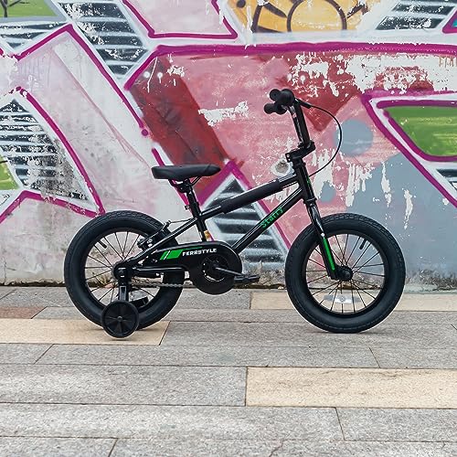 Kids BMX Bike with Training Wheels - 14 Inch Black