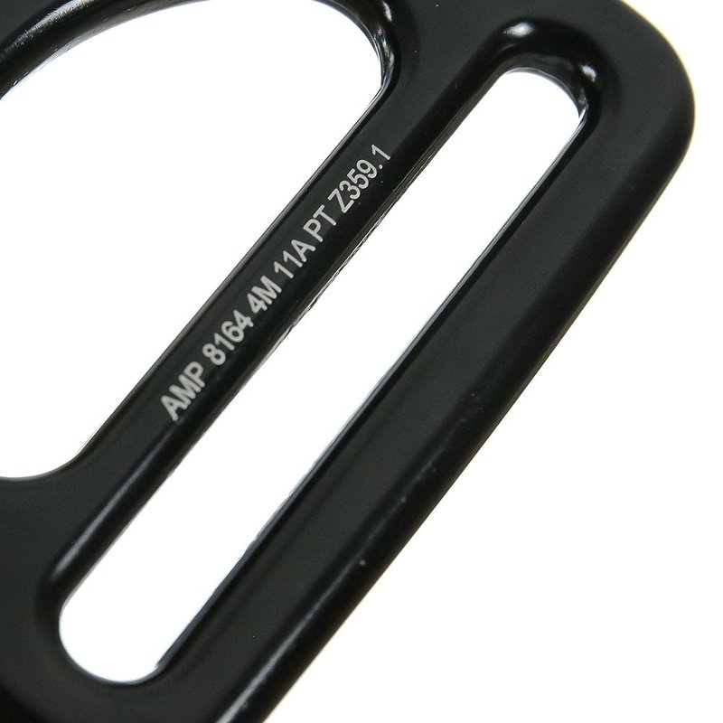 Fusion Climb Black Bretta Aluminum D-Ring for 3 1/4" Webbing - Lightweight and Slotted for Industrial and Climbing Use