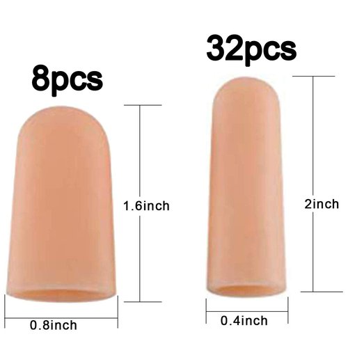 ANCIRS Gel Finger Support Protector Gloves, Gel Finger Cots/Covers - Different Sizes Silicone Fingertips for Hands Cracking, Eczema Skin (40pcs)