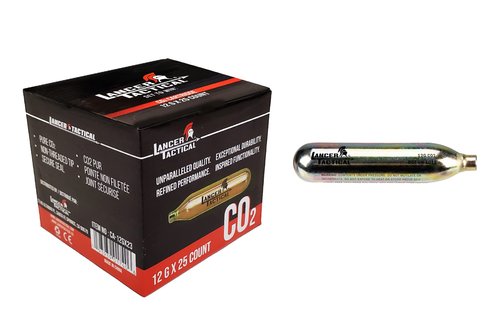 Lancer Tactical 50 Pack 12g CO2 Cartridges for Air Guns, BB Guns, Airsoft Pistols & Paintball Accessories