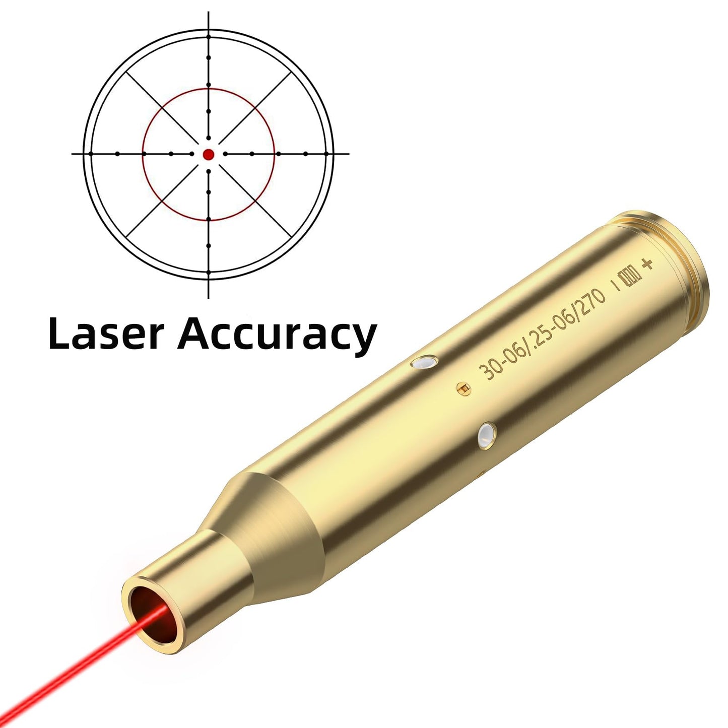 EZshoot Bore Sight 30-06/25-06/270 Red Laser Boresighter with 3 Batteries