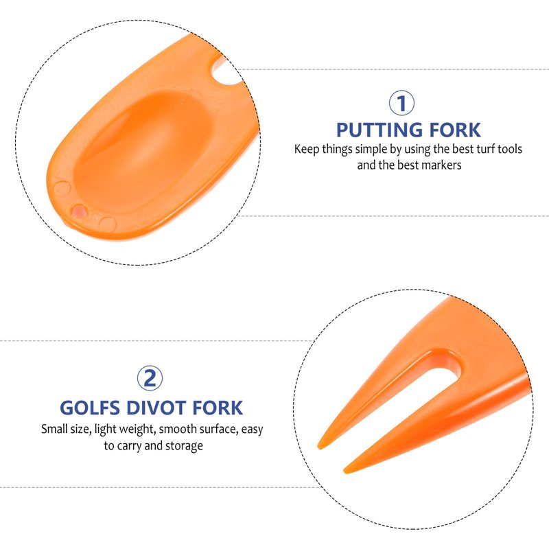 Anneome Golf Divot Repair Tool Bulk 30 Pack 2.75 Inch Lightweight Plastic Golfs Forks for Lawn and Green Maintenance on-Course Accessories