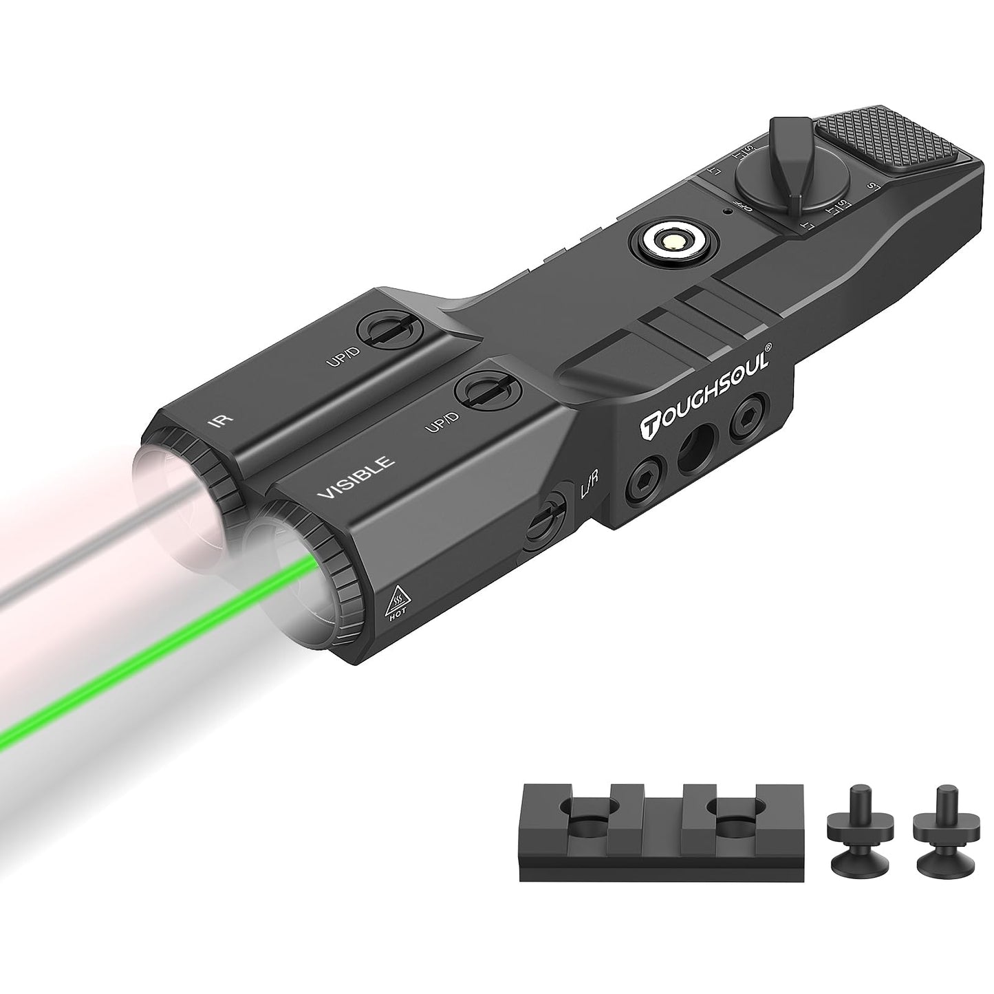 TOUGHSOUL MLOK Picatinny Mounted 1450 Lumen Flashlight 940nm IR Illuminator Infrared Flashlight Combo, Low-Profile Tactical Light with Built-in Rechargeable Battery (MLOK Mounted)