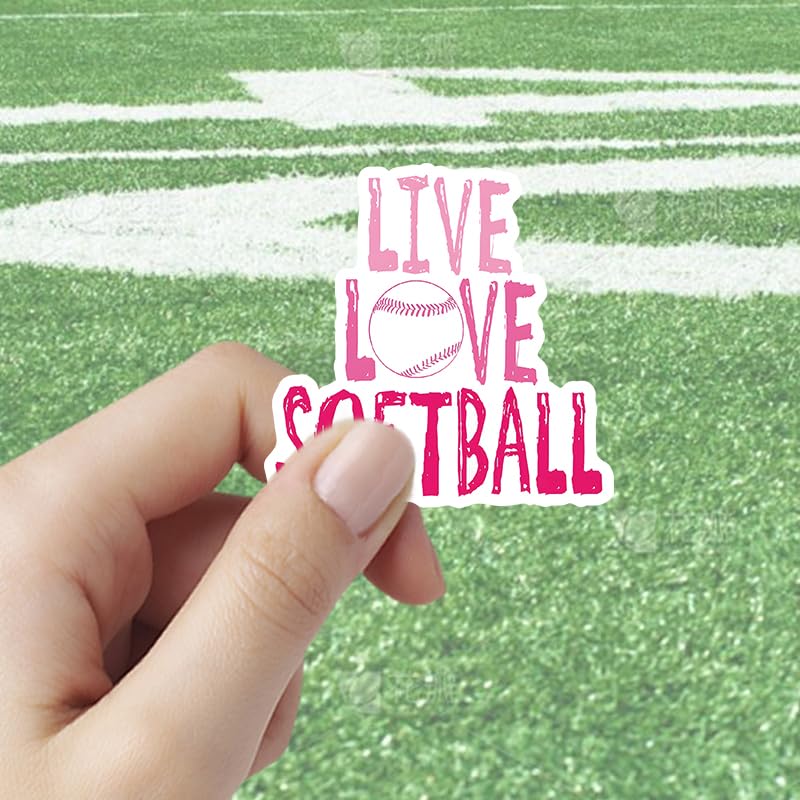 Softball Stickers - 100 Pack Waterproof Vinyl Decals for Personalization