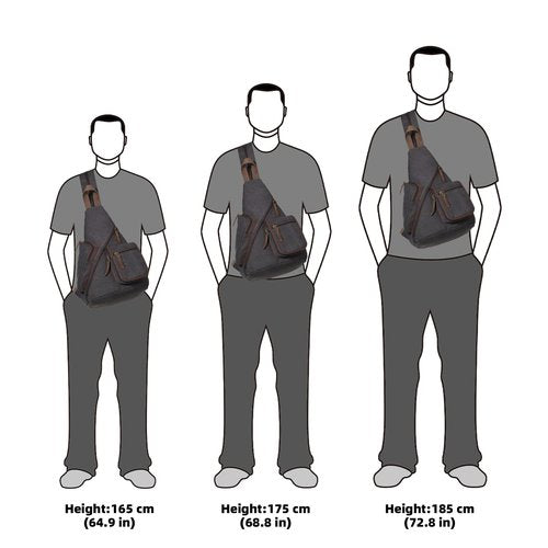 KL928 Canvas Sling Bag - Casual Crossbody Shoulder Daypack Rucksack Backpack for Men Women, Black