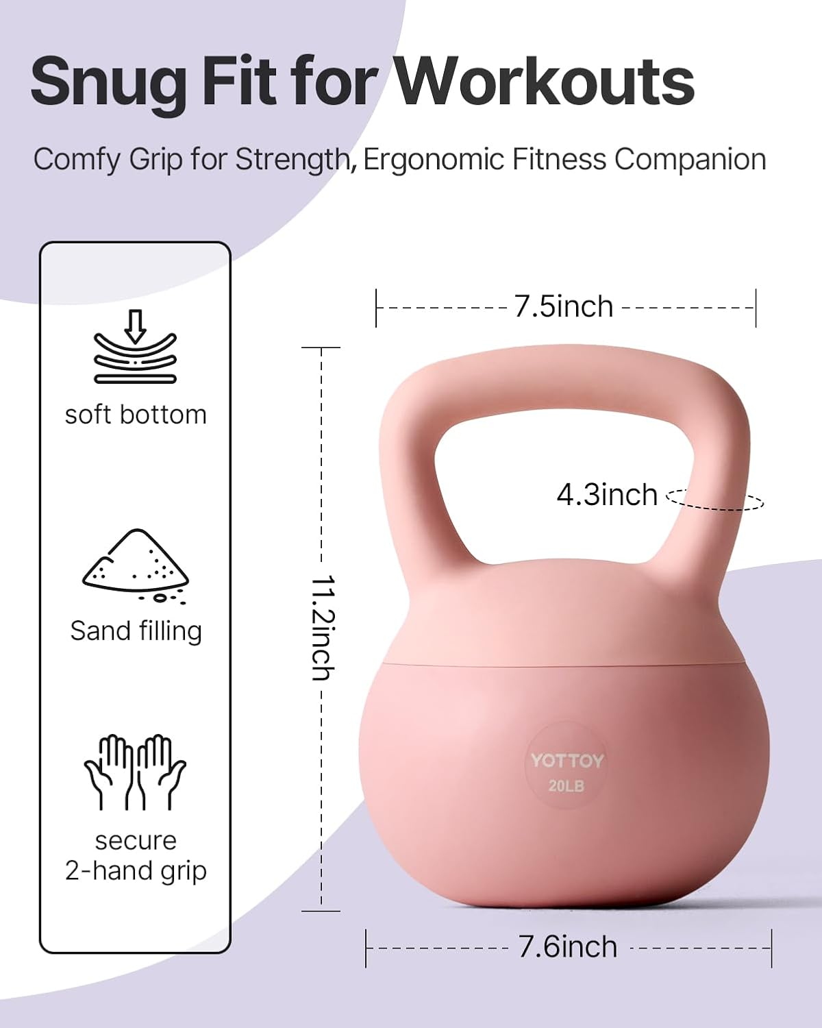 YOTTOY Soft Kettlebell - Anti-Slip Grip Weight for Safe Home Workouts | Perfect for Strength Training