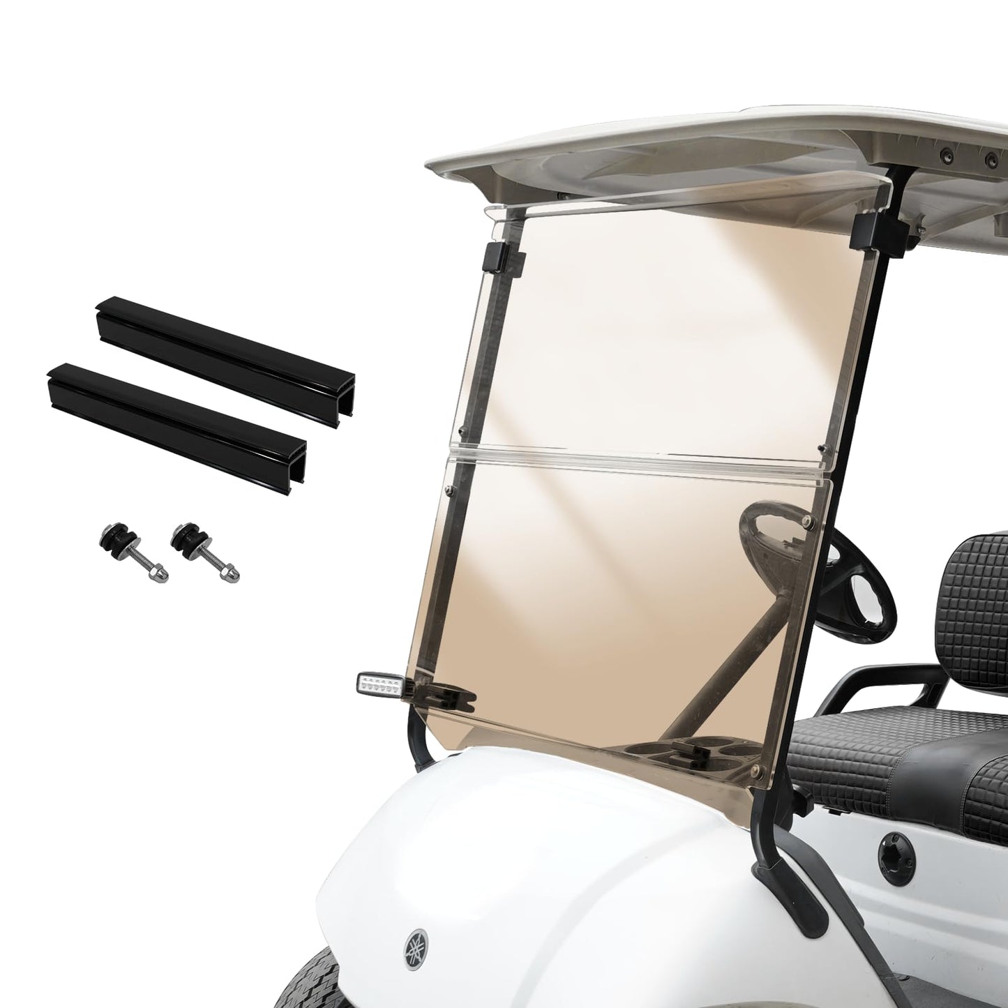 Golf Cart Windshield For Yamaha G29/Drive 2007-2016, 3/16" (5MM) Thicken Foldable, Tinted UV Protection and Impact Resistant Acrylic - Tinted