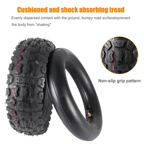 Electric Scooter Tire 10x3.0 Off Road Tire Set 80/65-6 255x80 10 inch Replacement for 6" Rim Road Tyre Non-Slip Surface for Kugoo M4 Pro Kirin M4 / M3 Scooter E-Bike ATV Dirt Bike 10x3.0