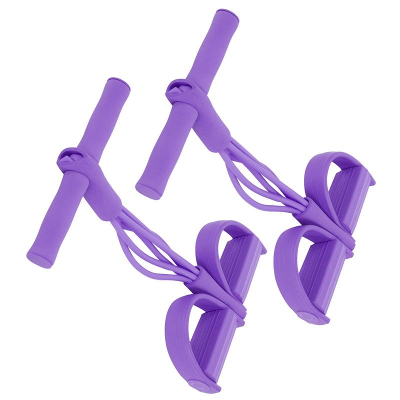 4 Tube Elastic Pull Rope Sit Up Training Pedal Resistance Band Yoga Stretching Fitness Equipment (Purple)