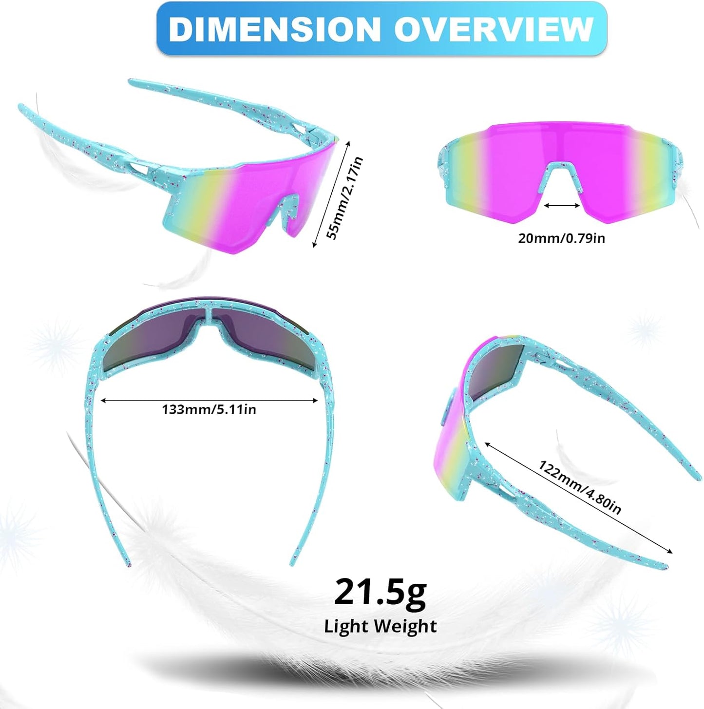 Skiennix Kids Sunglasses - Youth Baseball Glasses for Boys & Girls | UV Protection for Ages 6-14