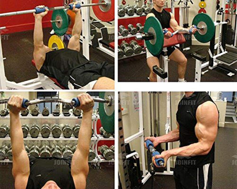 YCYU Dumbbell Grips Anti-slip Rubber Barbell Shoulder Pads Powerlifting Fat Hand Grips, Weightlifting Bodybuilding Home Workout (Blue)