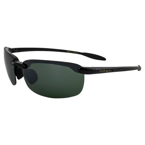 Islander Eyes Nevis Polarized Sunglasses for Men or Women Rimless Sports Wrap Black Temples w/Grey Lens