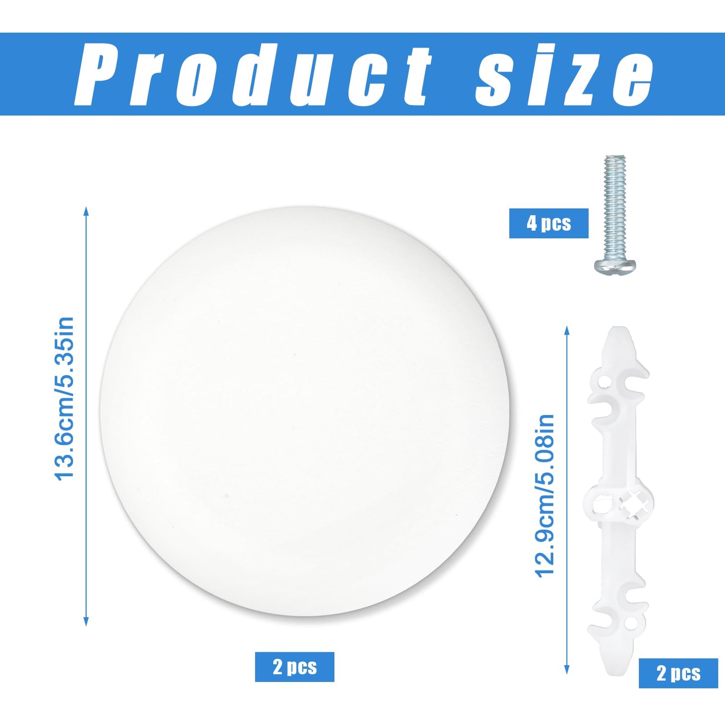 2pcs CP3540 Ceiling Cover Plate, Plastic Round Electrical Box Cover for 3-1/2" to 4" Holes Wall Smog Detector Light Fan Fixture Hole Concealer (White)