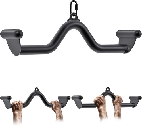 Kipika LAT Pull Down Bars - Cable Machine Attachment Set for Back Strength Training | 12" to 32" Sizes