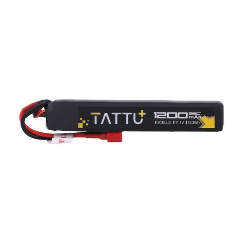 TATTU 11.1V LiPo Airsoft Stick Battery with T Connector,3S 1200mAh 25C Battery Pack for Airsoft Gun