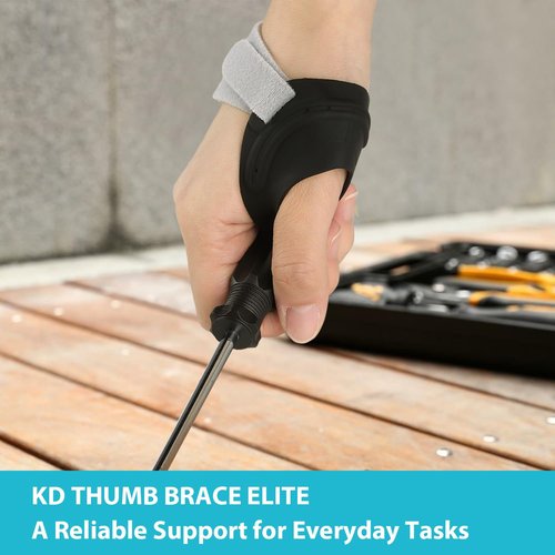 KD Thumb Brace Elite: CMC Thumb Support for Osteoarthritis and Arthritis Pain Relief - Fits Snugly Thumb Brace for Women Men (Medium, Left Hand)