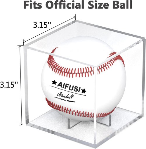 Baseball Display Case - UV Protected Acrylic Holder for Official Size Baseballs | Clear Cube Memorabilia Storage