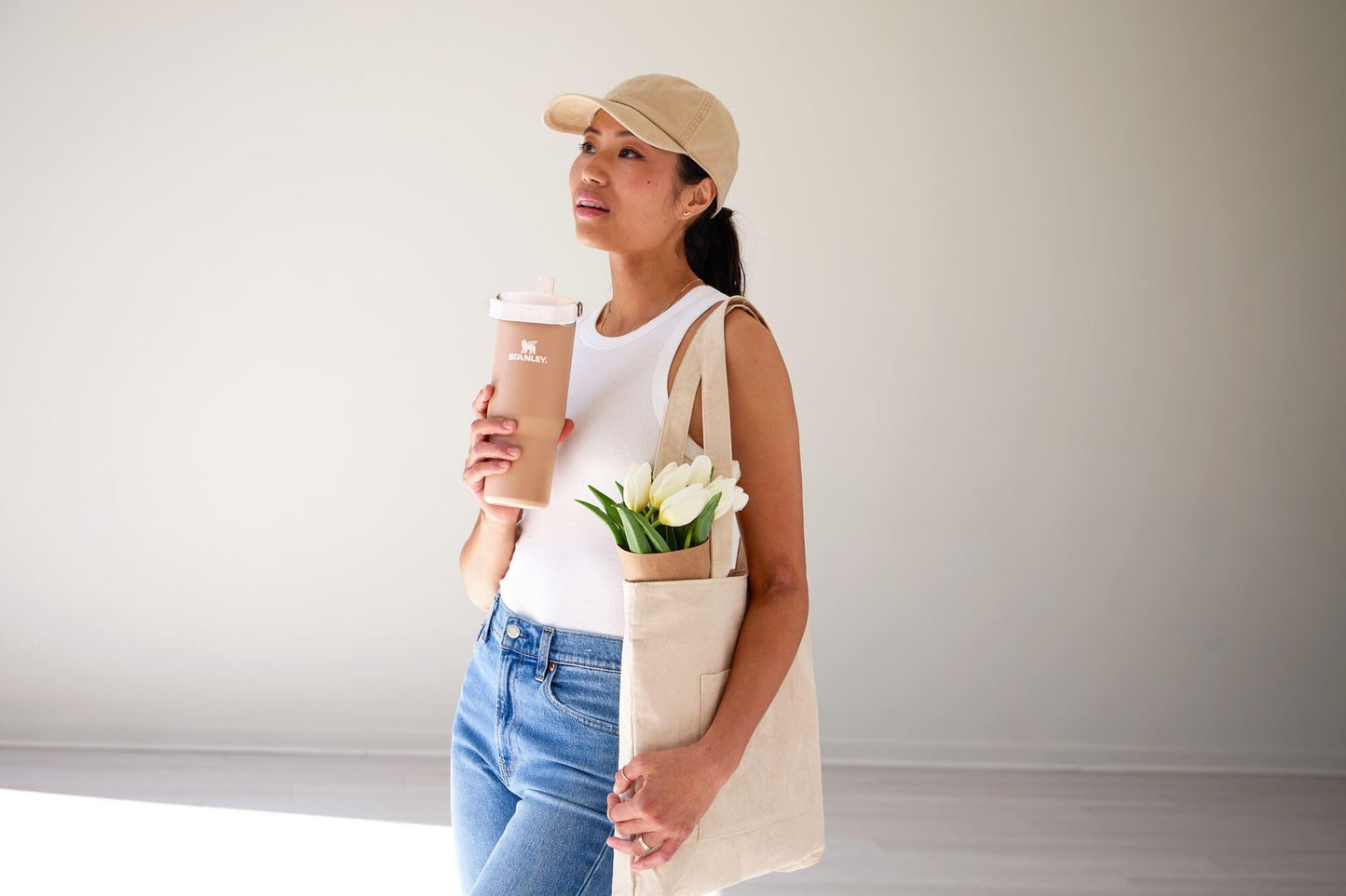 Stanley IceFlow Flip Straw Tumbler with Handle 30 oz | Twist On Lid and Flip Up Straw | Leak Resistant Water Bottle | Insulated Stainless Steel |BPA-Free | Almond Rose
