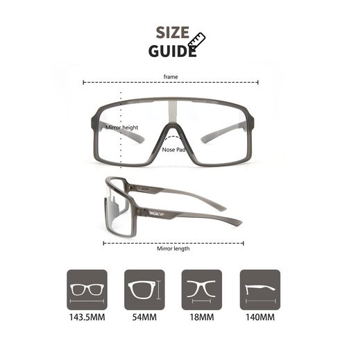 WGKVP Sports Sunglasses for Men, Photochromic Cycling Glasses Women Running, UV400 Protection