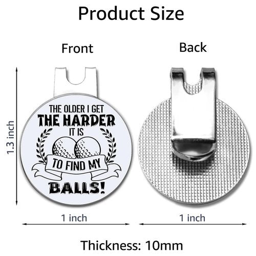 Hafhue The Older I Get The Harder It is Golf Ball Marker with Magnetic Hat Clip, Funny Golf Accessories and Golf Gifts for Men Women Grandpa, Birthday Christmas Retirement Gift for Golfer Golf Lover