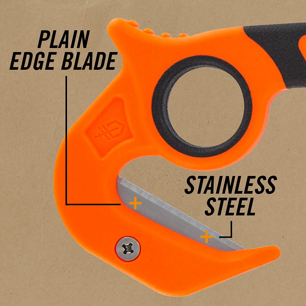 Gerber Gear Vital Zip Utility Knife, Stainless Steel Plain Edge Blade, Game Processing Skin and Gut Knife for Hunting