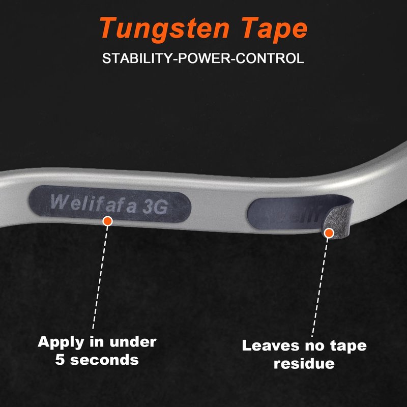 Welifafa Tungsten Tape for Pickleball Paddles 10PCS 3 Gram Pickleball Weights for Paddles Adhesive Pickleball Weighted Tape Non-Toxic Pickleball Paddle Weight Strips for Men Women Adults Beginners