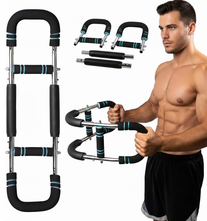 HAZBA Twister Arm Trainer, Adjustable 3 Resistance Levels (20-60 lbs) Chest Workout Equipment, Portable Chest Trainer for Men & Women, Anti-Slip Handles Arm Workout Equipment, Gorilla Bar