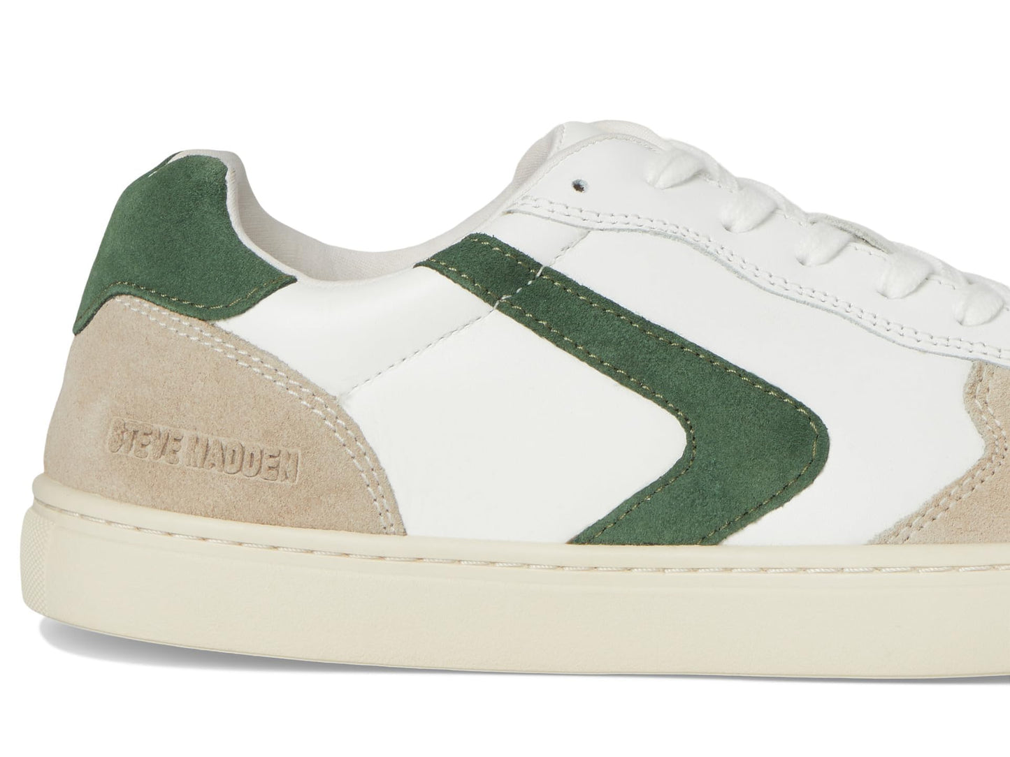 Steve Madden Men's Centre, White/Green Leather, 7 Medium