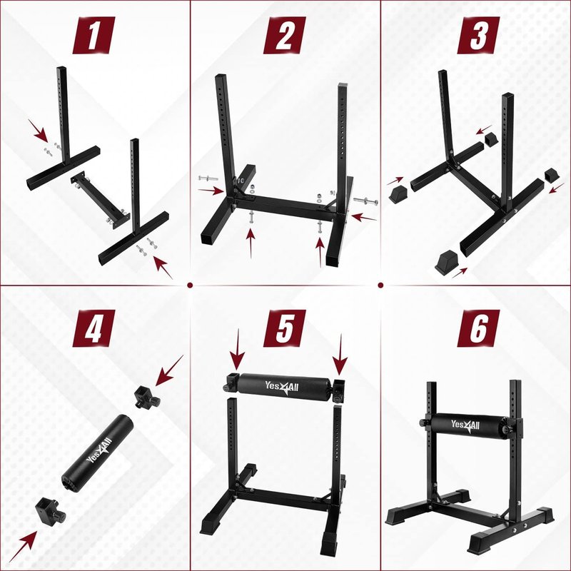 Yes4All Bulgarian Split Squat Stand, Single Leg Squat Roller, Single Squat Stand for Squats, Leg Lunges, Bodyweight Training