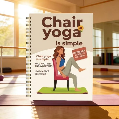 30-Day Chair Yoga Guide by [Brand Name] - 60 Workouts for Weight Loss & Flexibility | Spiral Bound, 5.5x8.3 Inch, Beige