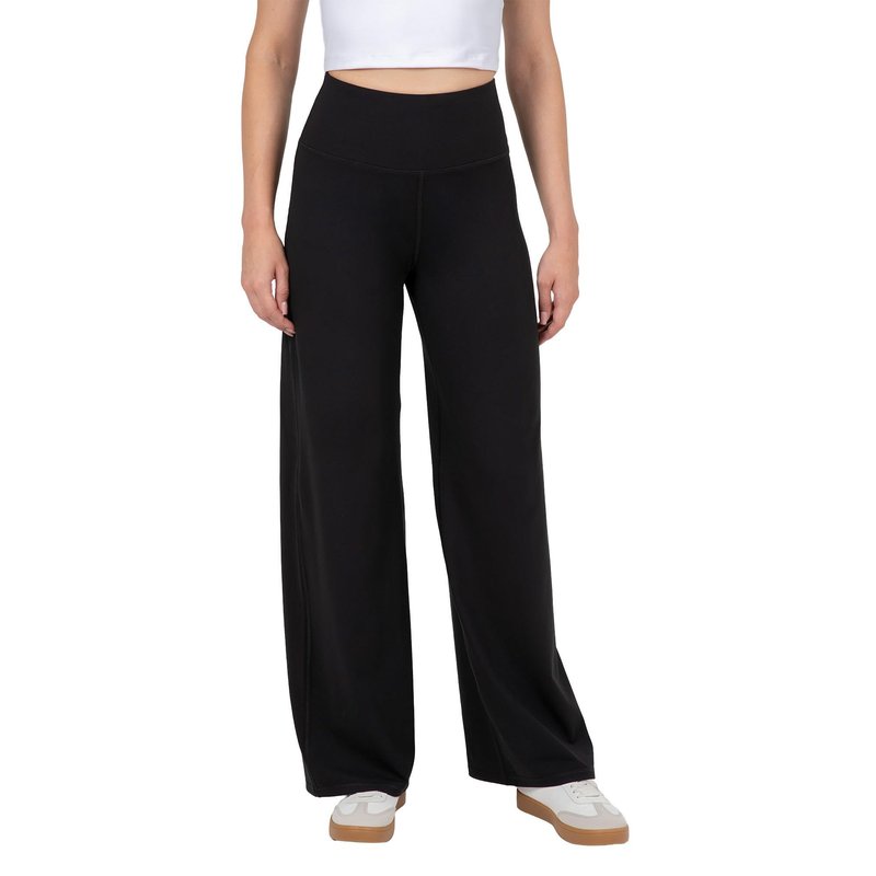YITTY Active Women's High Waist Wide Leg Pants – Buttery Soft Lounge & Yoga Pants with Tummy Control, 4-Way Stretch, Iconic Black, M, Regular | 31" Inseam