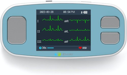 EMAY 6L Portable ECG Monitor - Record 6-Channel ECG & Heart Rate | Smartphone & PC Compatible