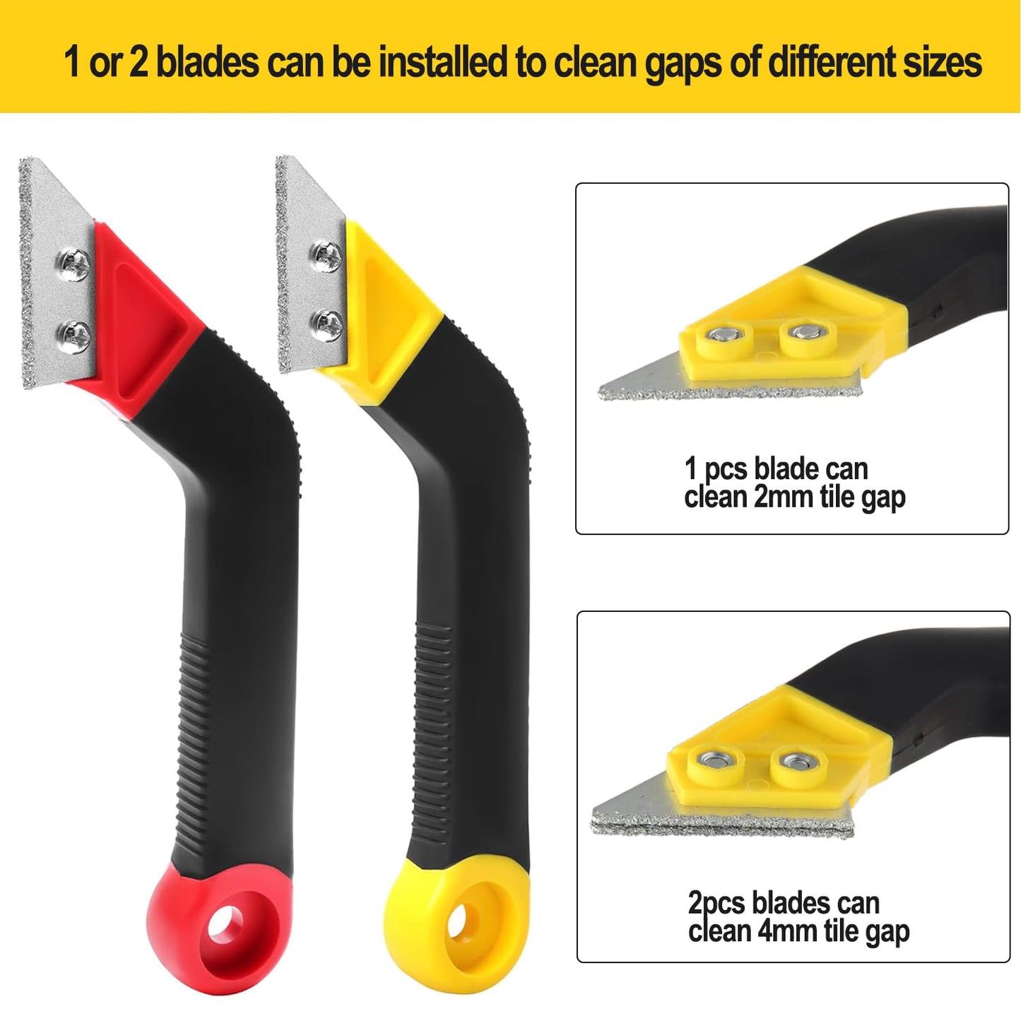 LABOFiC 14pcs Grout Removal Tool Kit, 2 Tile Grout Saws with 6 Extra Blades, 2 Grout Hand Saw with 4 Extra Blades, Tile Joint Cleaning Tools, Ideal for Tile Gap Cleaning and Repair