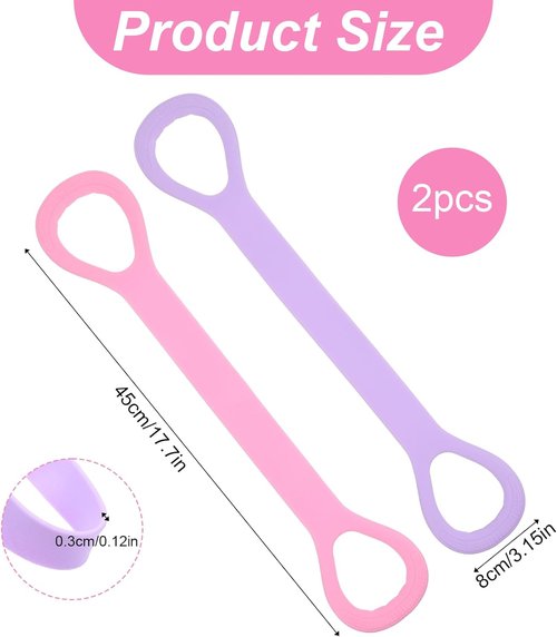 Gjinxi Resistance Bands - 2pcs Figure 8 Workout Bands with Handles for Arms & Legs | Portable Yoga & Pilates Equipment in Pink & Blue