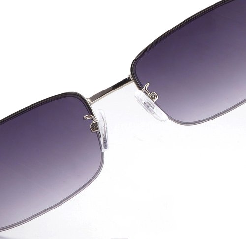 jingyuton Myopia Distance Sunglasses Tinted Gray Men Women Lightweight Classic Half-frame UV Protection Nearsighted Glasses (Black, 4, Diopters)