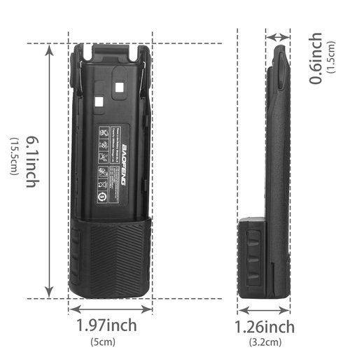 BAOFENG UV-82 Battery,Upgrade 3800mAh High Capacity Extended BL-8 Battery with Type-C Charger for BAOFENG UV-82 UV-82L UV-82C UV-89 GMRS Series Two-Way Radio (2Pack)