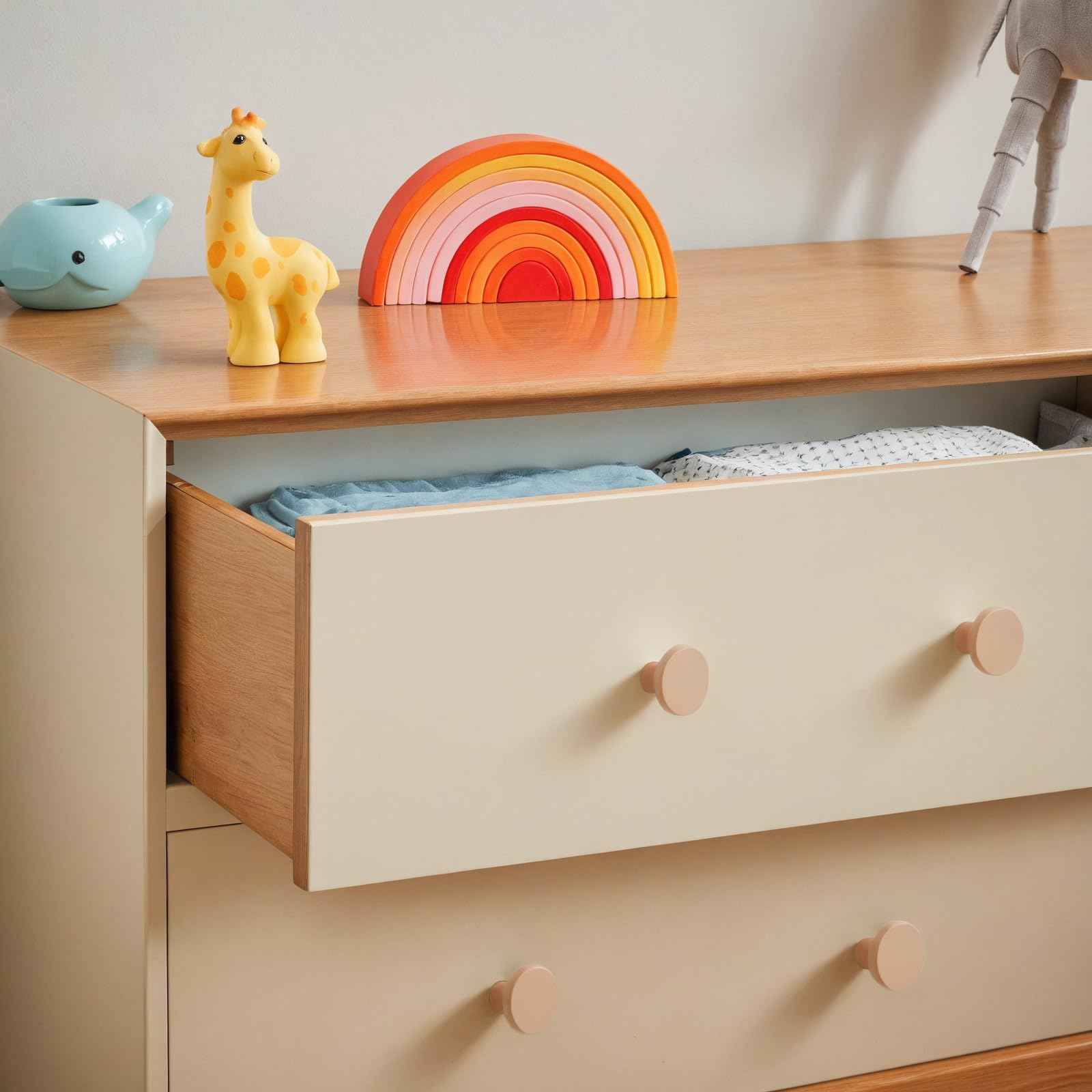 Ravinte 10 Pack Cabinet Knobs Champagne Gold Kitchen Cabinet Knobs Round Dresser Drawer Knobs Golden Drawer Pulls Closet Door Knobs 1-1/5 Inch