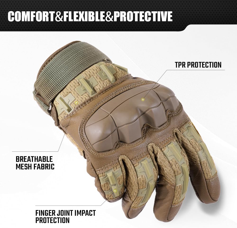 WTACTFUL Tactical Gloves - Touchscreen Rubber Guard for Men | Ideal for Airsoft, Motorcycle & Hunting