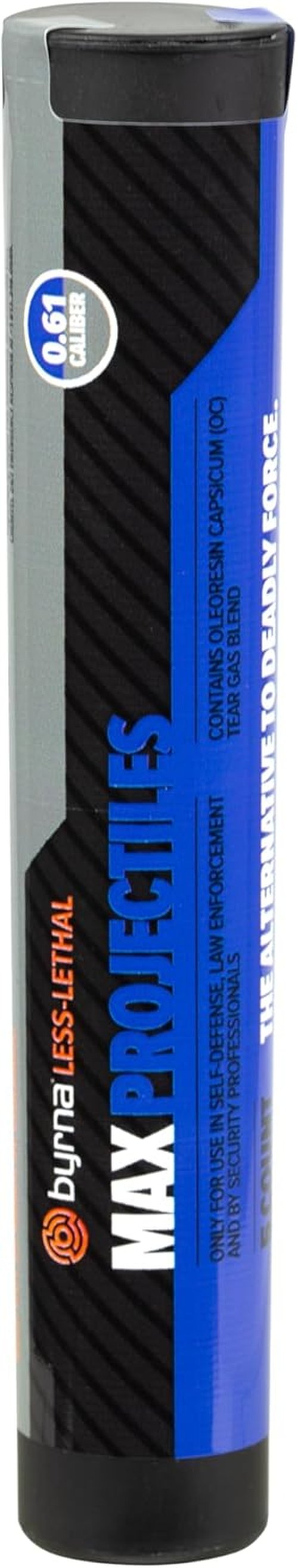 Byrna MAX Projectiles - Maximum Stopping Power | 0.61 Cal Non-Lethal Pepper Spray & Tear Gas Balls (5 Count)