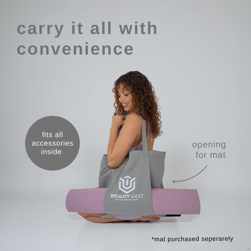 Vitality Vault Pilates Pro Power Pack - Workout Essentials - 2.2lb Hand Weights, 2.2lb Ankle Weights/Wrist Weights, Resistance bands, Pilates Ball, Canvas Tote Bag - For Beginners or Advanced - Home or Gym/Studio Use. (Onxy)