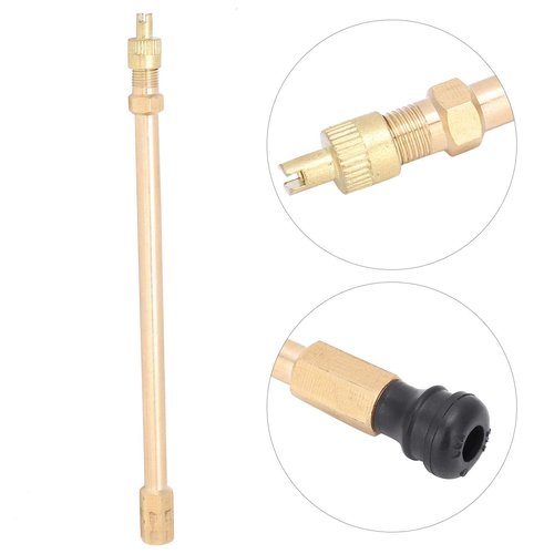Tubeless Tire Valve Replacement, Vacuum Tubeless Tire Valve Stems with Tire Valve Extension Adaptor Electric Scooter Wheel Gas Valve Accessory Fit for M365/PRO Scooter, Copper Color