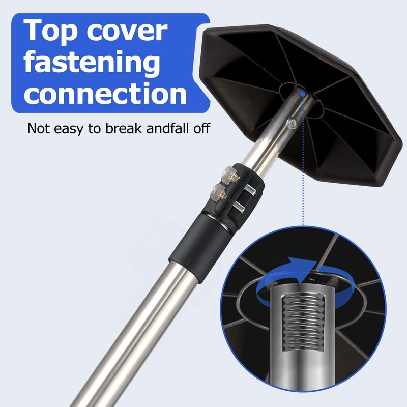 Greeily Golf Travel Bag Support Pole, 33"-60" Golf Travel Bag Support Rod Telescopic Adjustable Airlines Stiff Arm Club Protector Stainless Steel Pole (Black Cover)
