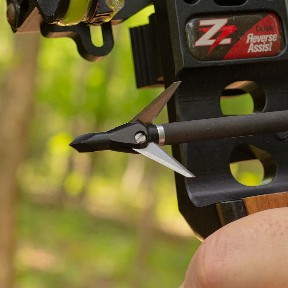 Swhacker #262 Levi Morgan Series 3-Blade Fixed Broadheads, 100 Grain, 1.25" Cut, Precision Archery Hunting Broadheads, 3 Pack, Black