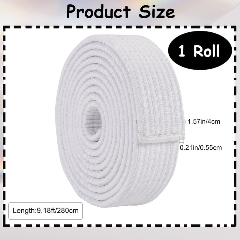 CREATCABIN White Karate Jiu Jitsu Belt Polyester Martial Arts Belt Judo Jiu-Jitsu TKD Aikido Uniform Ranking Belt Long Soft Universal Fit Belts Taekwondo for Men Women Sports Training Equipment 9.2ft