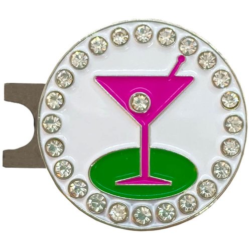 Giggle Golf Bling “Social Hour” Ball Marker Collection – Fun Golf Accessories for Women | Sparkly Gift for Golf Lovers | 19th Hole Vibes & Friends on the Green (19th Hole)