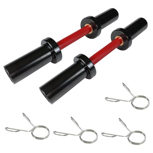 16" Olympi-c Dumbbell Bars With Spring Collars - Heavy Duty Loadable Handles For 2" Plates, Home Gym Weightlifting Equipment